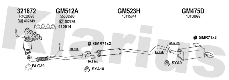 Klarius 321872 - Catalyst Type Approved Withpip  - Fits Opel Astra H 1.6i