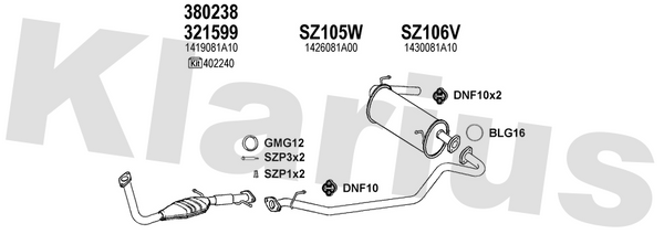Klarius 321599 - Catalyst Type Approved Withpip  - Fits Suzuki Jimny 1.3i