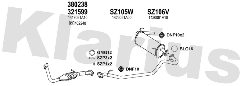 Klarius 321599 - Catalyst Type Approved Withpip  - Fits Suzuki Jimny 1.3i