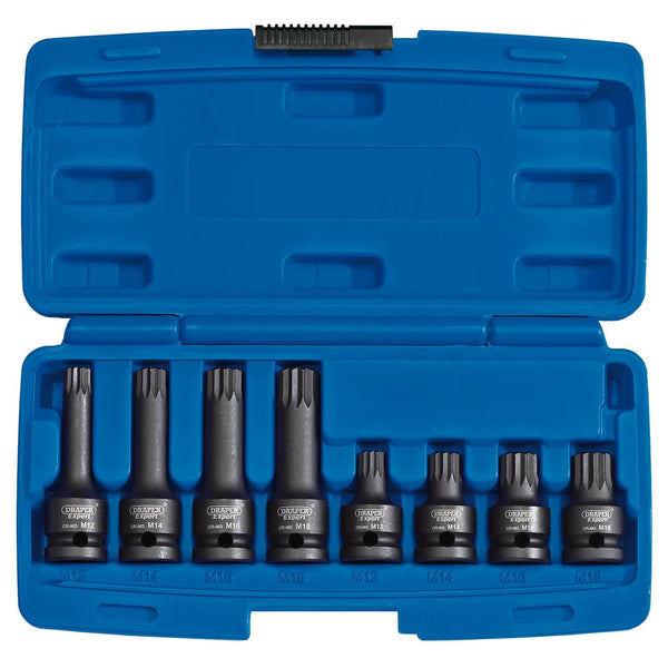 Tamper Proof Impact Spline Set - 1/2" Sq. Dr. (8 Piece)