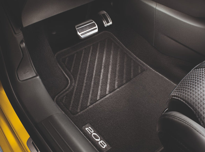 Genuine Peugeot 208 Footwell Tailored Set of Floor Mats Black - 1691343580