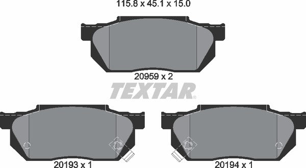 Textar Brake Pad Set - 2095902