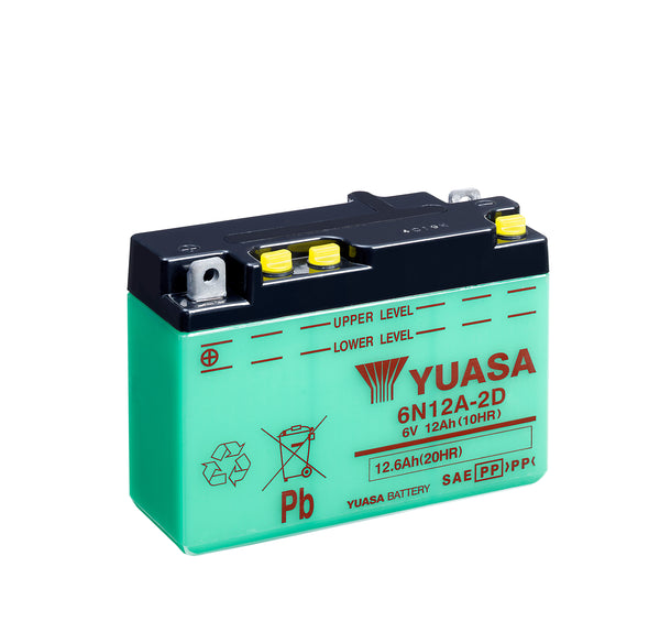 6N12A-2D (DC) 6V Yuasa Conventional Motorcycle Battery