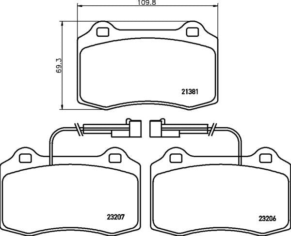 Mintex Brake Pad Set fits -Alfa Romeo Chrysler Dodge Fiat MDB1877 (also fits other vehicles)