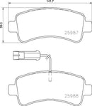 Mintex Brake Pad Set fits -Citroën Fiat Peugeot MDB3887 (also fits other vehicles)