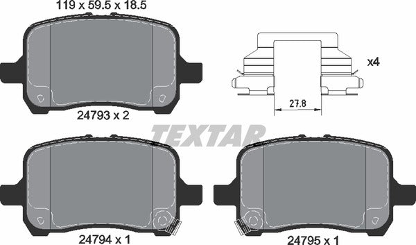 Textar Brake Pad Set - 2479301