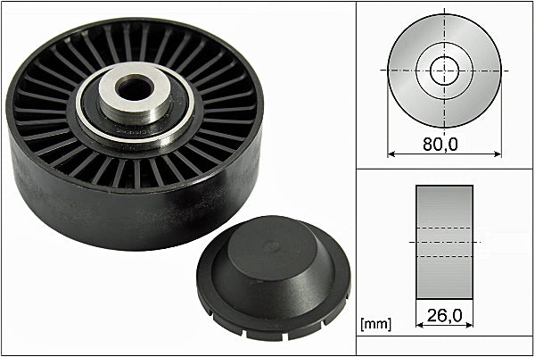 INA Deflection/Guide Pulley - V-Ribbed Belt - Part No - 532037020