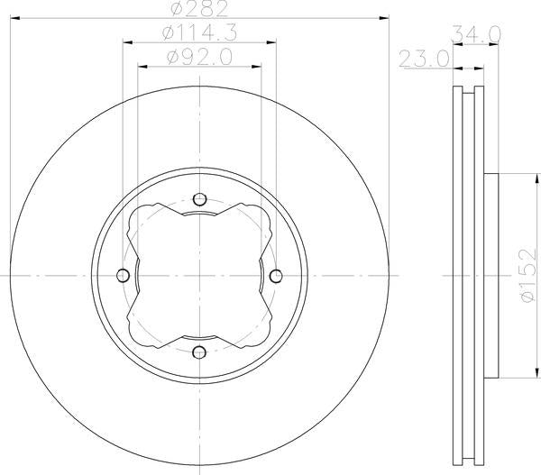 Mintex Brake Discs fits -ACura Honda Rover V281:5 MDC819 (also fits other vehicles)