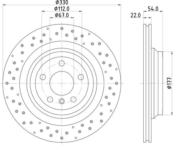 Mintex Brake Discs fits -MercedesBenz S280:5 MDC2671 (also fits other vehicles)