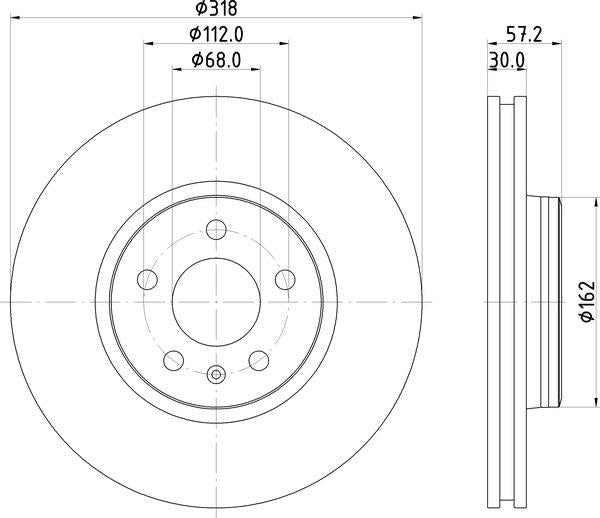 Mintex Brake Discs fits -Audi V307:5 MDC2745 (also fits other vehicles)