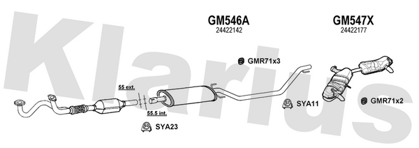Klarius GM546A - Box With Centre Pipe  - Fits Opel Signum 3.2i
