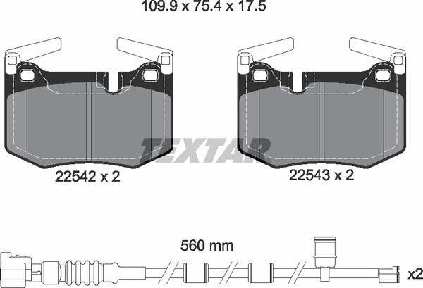 Textar Brake Pad Set - 2254201