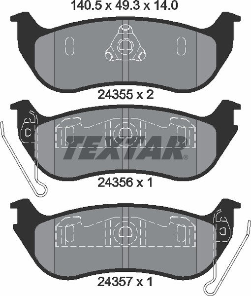 Textar Brake Pad Set - 2435501