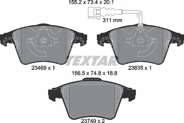 Textar Brake Pad Set - 2346901