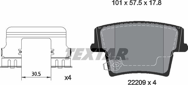 Textar Brake Pad Set - 2220903