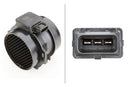 HELLA 8ET 009 142-031 Air Mass Sensor - 4-pin connector - Pipe-neck
