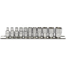 Draper Expert 1/4" 11pc Imperial Socket Rail - 16488