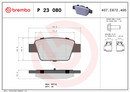Brembo Brake Pad Set - P23080