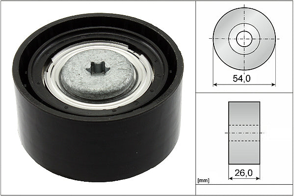 INA Deflection/Guide Pulley - V-Ribbed Belt - Part No - 532067210