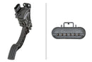HELLA 6PV 010 946-151 Sensor, accelerator pedal position - for left-hand drive vehicles - 6-pin connec