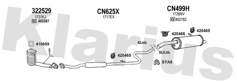 Klarius 322529 - Catalyst Type Approved Withpip  - Fits Citroen C3 Pluriel 1.4i