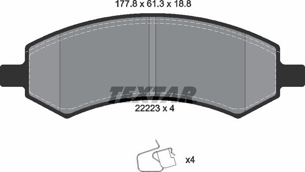 Textar Brake Pad Set - 2222301