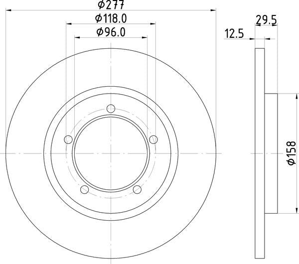 Mintex Brake Discs fits -Daihatsu V235:4 MDC632 (also fits other vehicles)