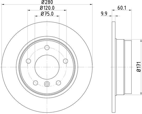 Mintex Brake Discs fits -BMW S239:4 MDC623 (also fits other vehicles)