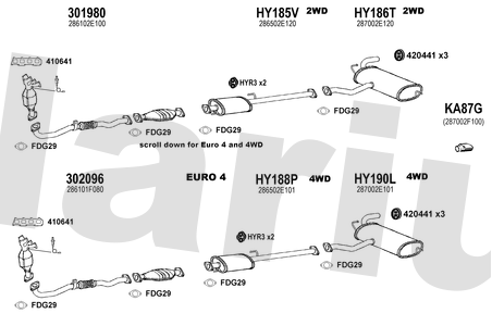 Klarius 302096 - Front Pipe For Cat  - Fits Kia Sportage 2.0i