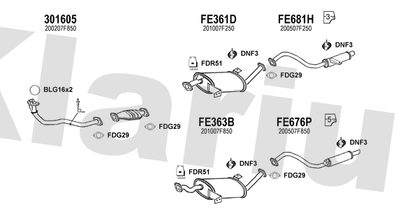 Klarius 301605 - Front Pipe For Cat  - Fits Nissan Terrano II 2.4i