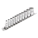 Draper Expert 1/4" 11pc Imperial Socket Rail - 16488