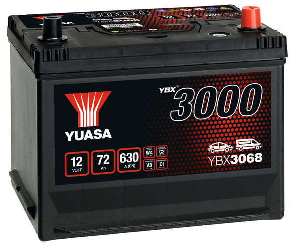 Yuasa YBX3068 - 3068 SMF Car Battery - 4 Year Warranty