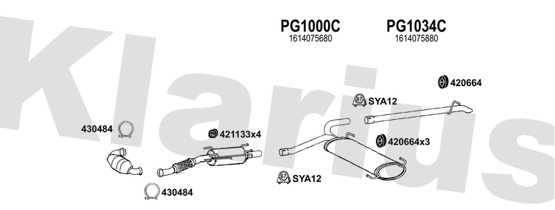 Klarius PG1000C - Box With Centre Pipe  - Fits Citroen Relay 2.0 BlueHDi