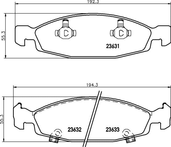 Mintex Brake Pad Set fits -Jeep MDB2153 (also fits other vehicles)