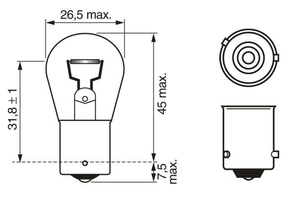 Bosch Pure/Lt Py21W 12V Bau15S Trade Pk Part No - 1987302213
