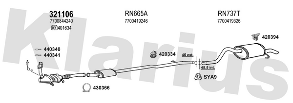 Klarius 321106 - Catalyst Type Approved Withpip  - Fits Renault Clio 1.6i