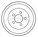 Borg & Beck Rear Brake Drum (Single) -BBR7191