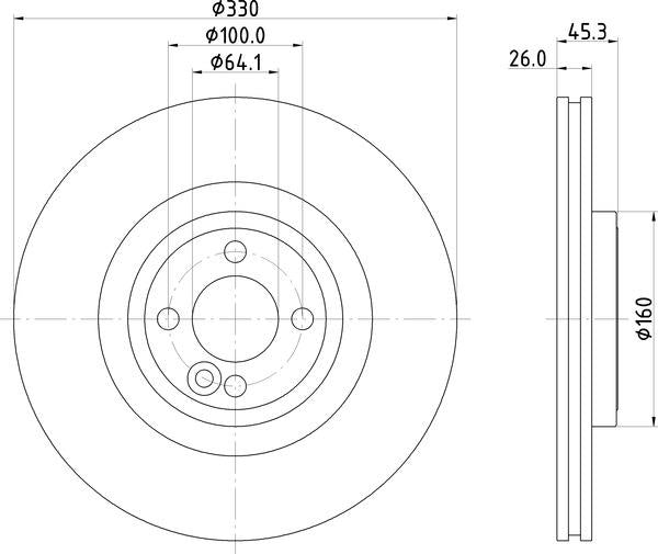 Mintex Brake Discs fits -Mini V296:5 MDC2691 (also fits other vehicles)