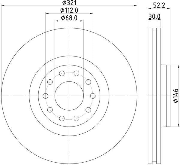 Mintex Brake Discs fits -Audi V254:4 MDC2282 (also fits other vehicles)