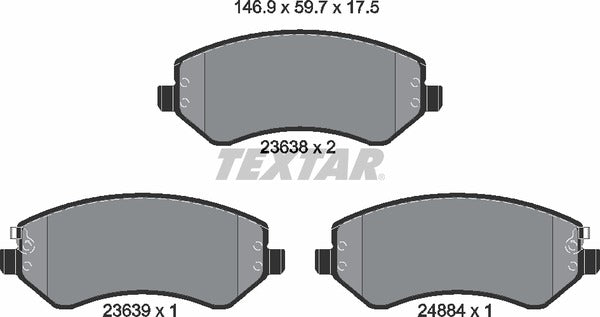 Textar Brake Pad Set - 2363801
