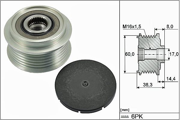 INA Alternator Freewheel Clutch - Part No - 535028910