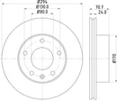 Mintex Brake Discs fits -Ldv Maxus V356:5 MDC1761 (also fits other vehicles)