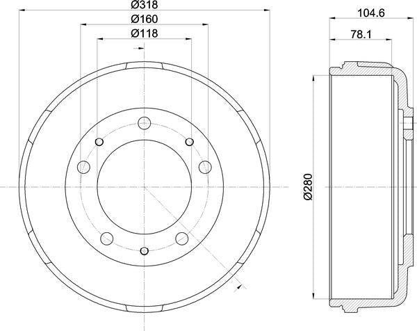 Mintex Brake Drum (Single) fits -Ford MBD057 (also fits other vehicles)