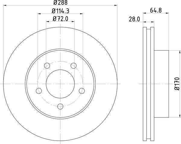 Mintex Brake Discs fits -Jeep S234:4 MDC1724 (also fits other vehicles)