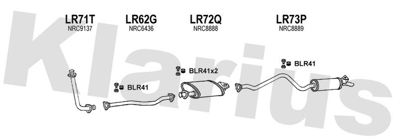 Klarius LR71T - Front Pipe  - Fits Land Rover 110 2.5D