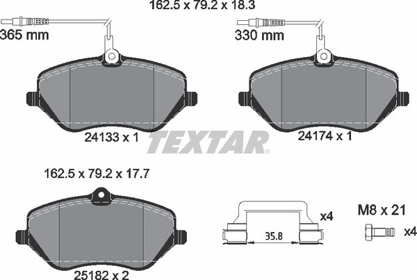 Textar Brake Pad Set - 2413303