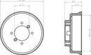 Mintex Brake Drum (Single) fits -Austin Innocenti Morris Rover MBD007 (also fits other vehicles)