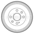 Borg & Beck Brake Drum (Single) -BBR7223