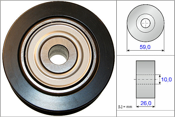 INA Deflection/Guide Pulley - V-Ribbed Belt - Part No - 532073710