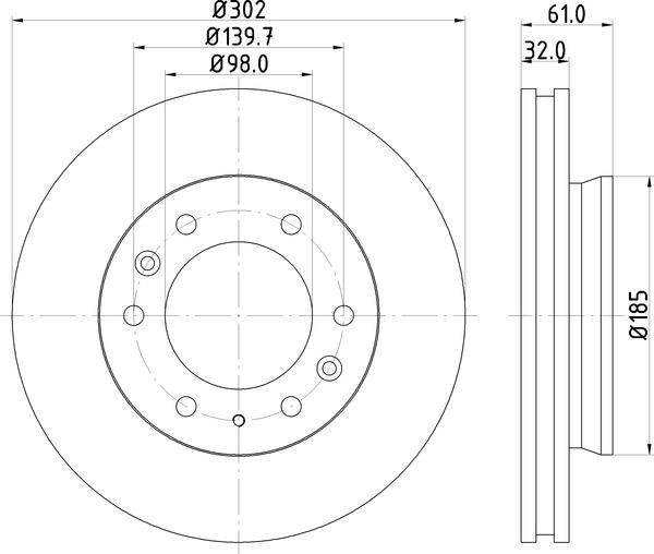 Mintex Brake Discs fits -Ford S290:5 MDC2498 (also fits other vehicles)